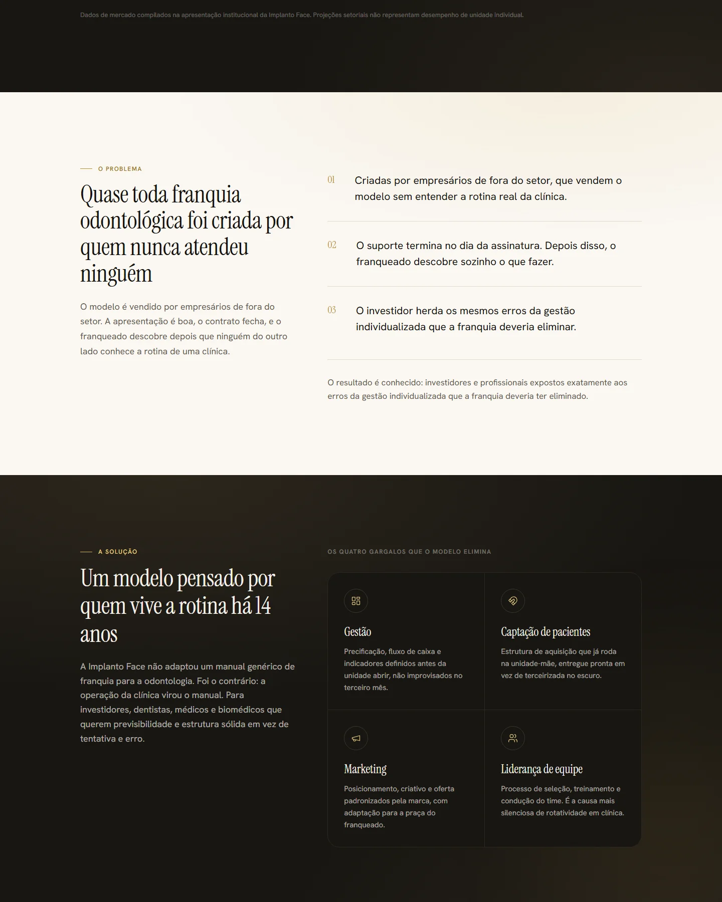 Implanto Face · página de franquia · trecho 2 de 7